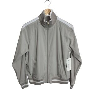 Athleta NEW Small Featherweight Stretch Sprint Track Jacket Birch Grey